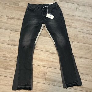 MNML Black and Gray Relaxed Men Jeans